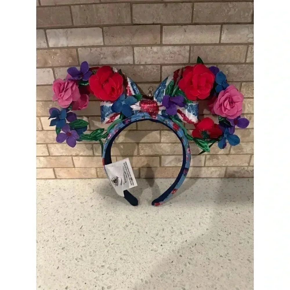 Disney Floral Crown Queen of‎ the Kingdom UK England Minnie Ears Headband dt